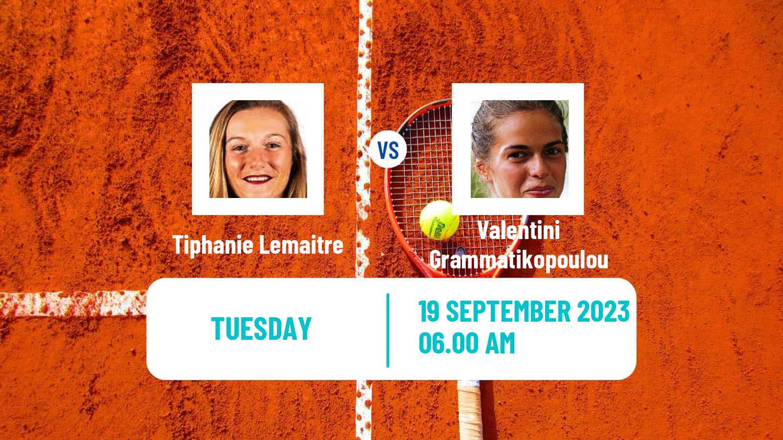 Tennis ITF W25 Slobozia Women 2023 Tiphanie Lemaitre - Valentini Grammatikopoulou