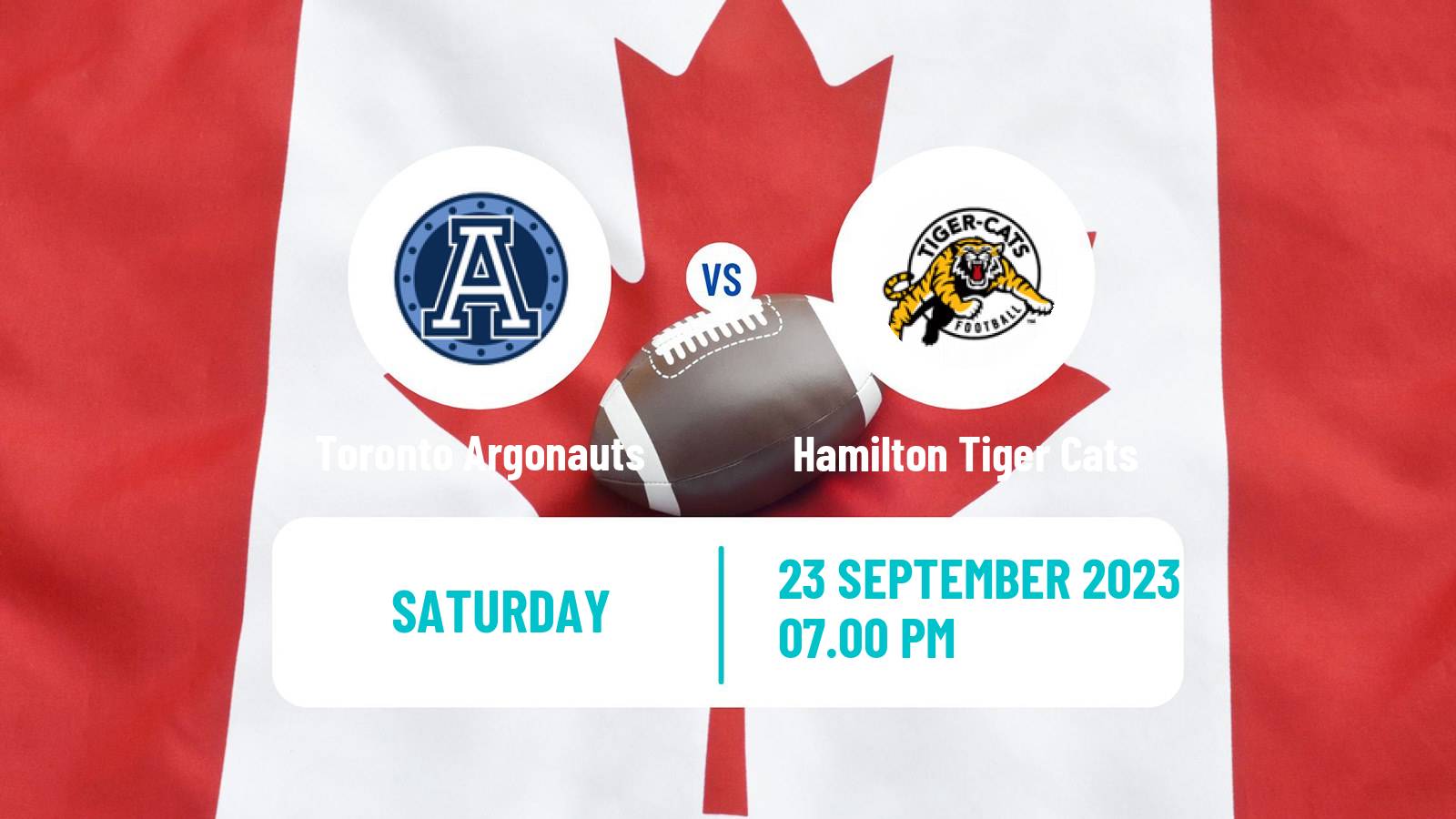 Canadian football CFL Toronto Argonauts - Hamilton Tiger Cats