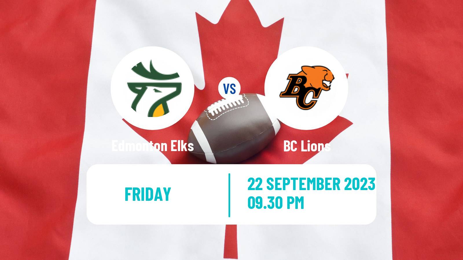 Canadian football CFL Edmonton Elks - BC Lions