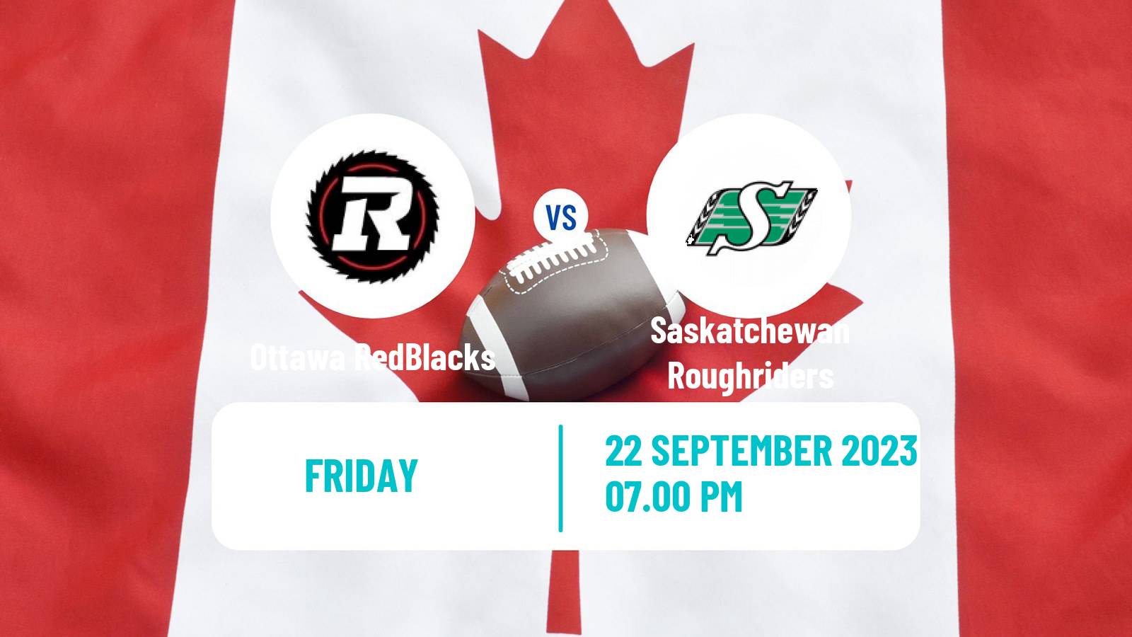 Canadian football CFL Ottawa RedBlacks - Saskatchewan Roughriders