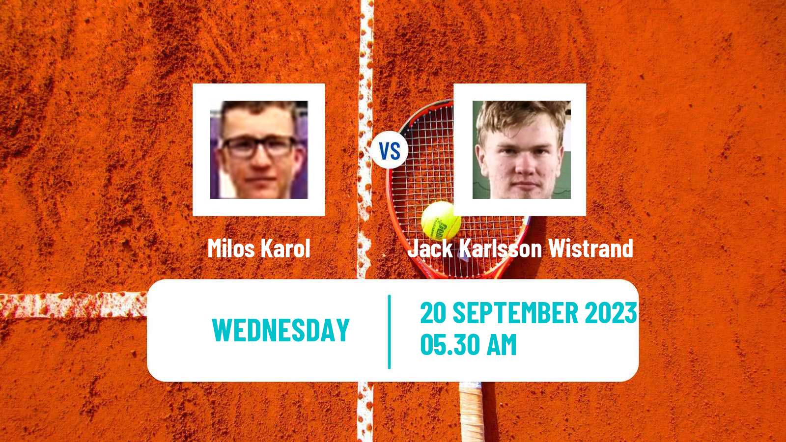 Tennis ITF M15 Danderyd Men Milos Karol - Jack Karlsson Wistrand