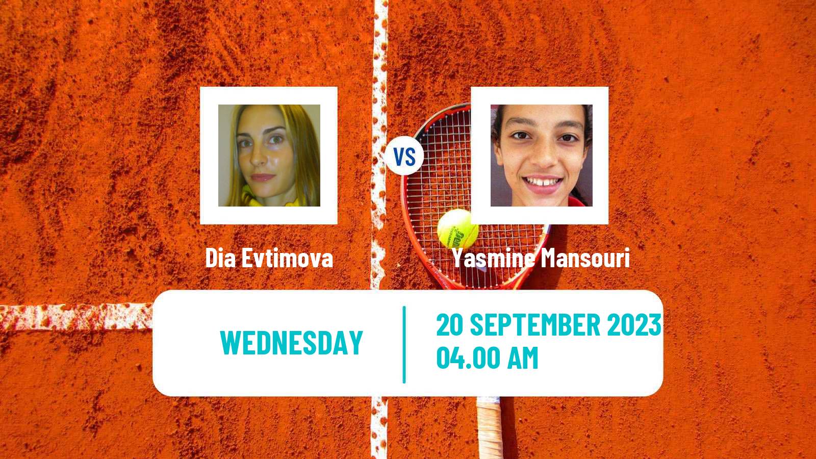 Tennis ITF W25 Santa Margherita Di Pula 6 Women Dia Evtimova - Yasmine Mansouri