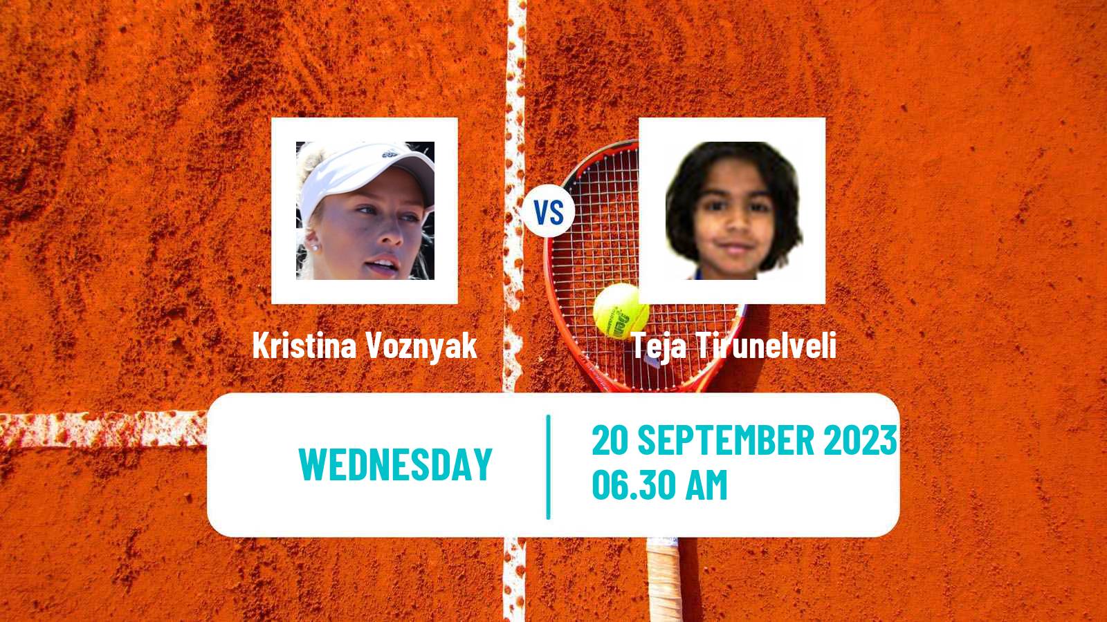 Tennis ITF W15 Monastir 33 Women Kristina Voznyak - Teja Tirunelveli