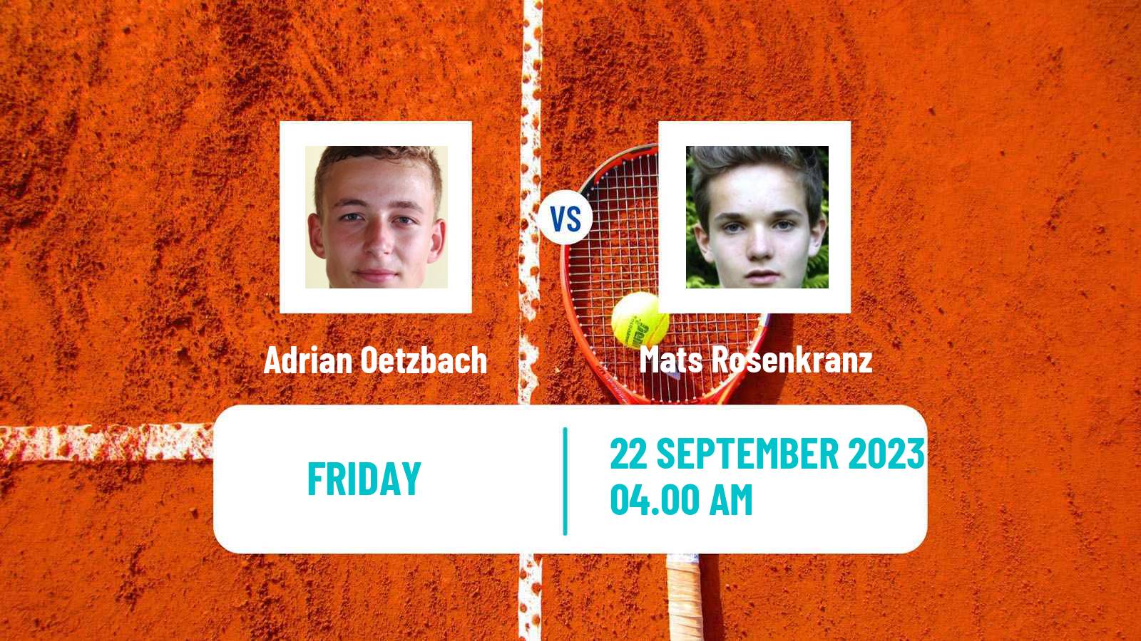 Tennis ITF M15 Danderyd Men Adrian Oetzbach - Mats Rosenkranz