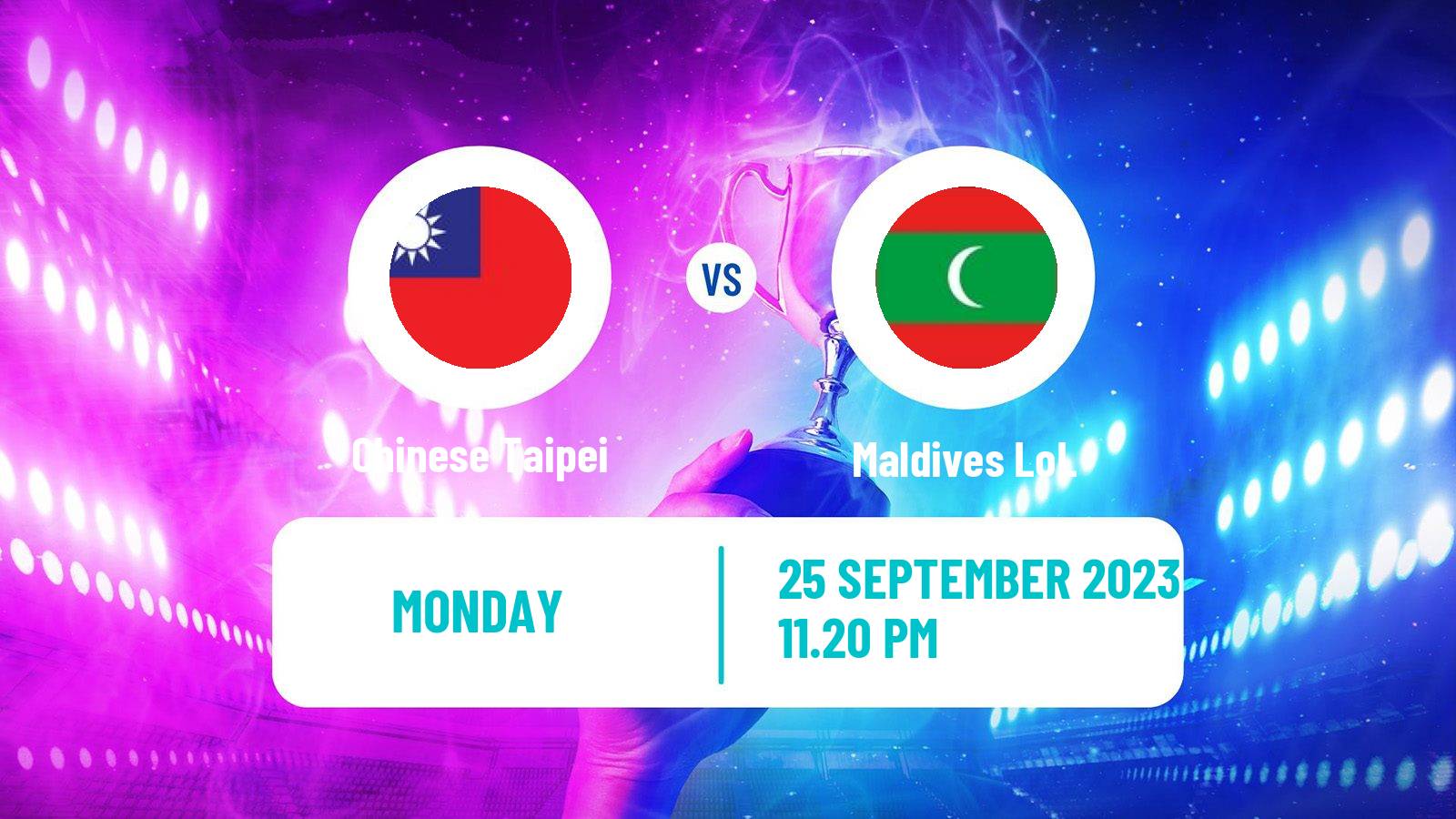 Esports League Of Legends Asian Games Chinese Taipei - Maldives