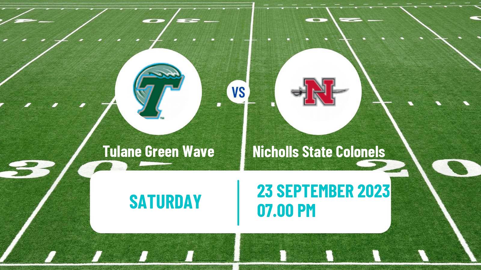 American football NCAA College Football Tulane Green Wave - Nicholls State Colonels