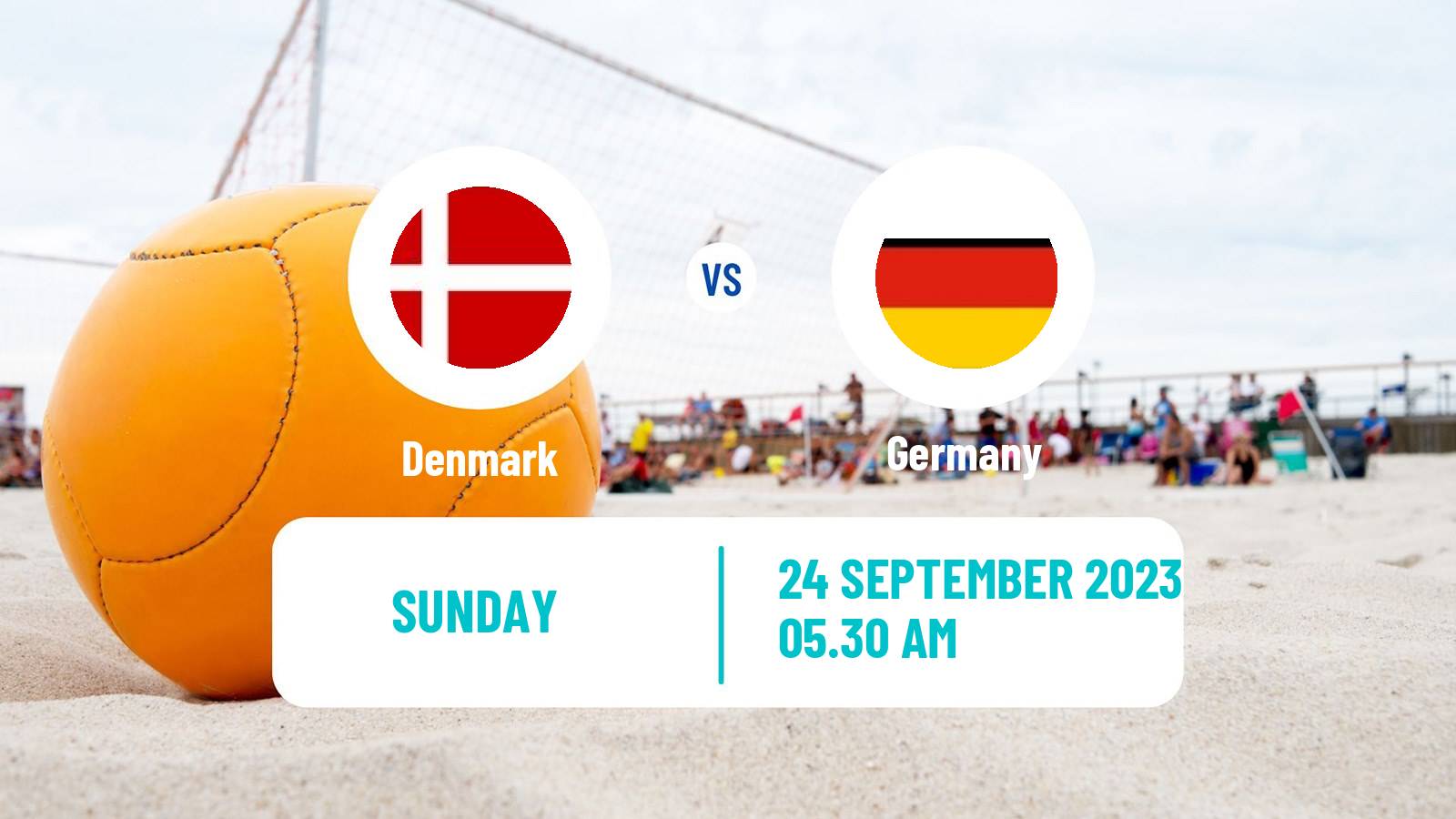 Beach soccer EBSL Superfinal Denmark - Germany