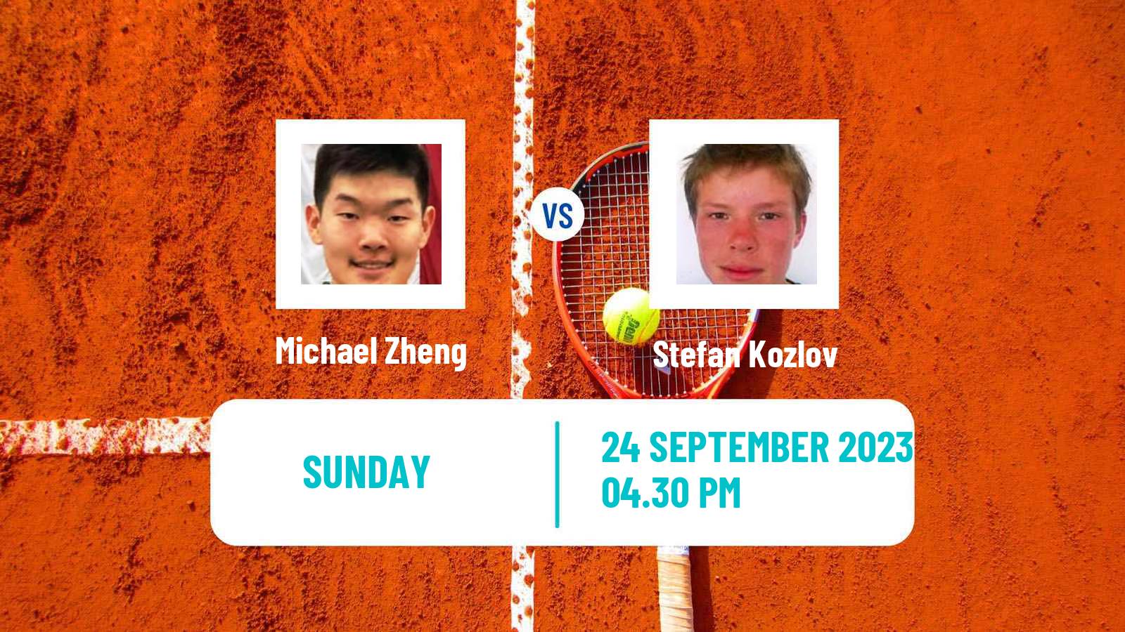 Tennis Charleston Challenger Men 2023 Michael Zheng - Stefan Kozlov