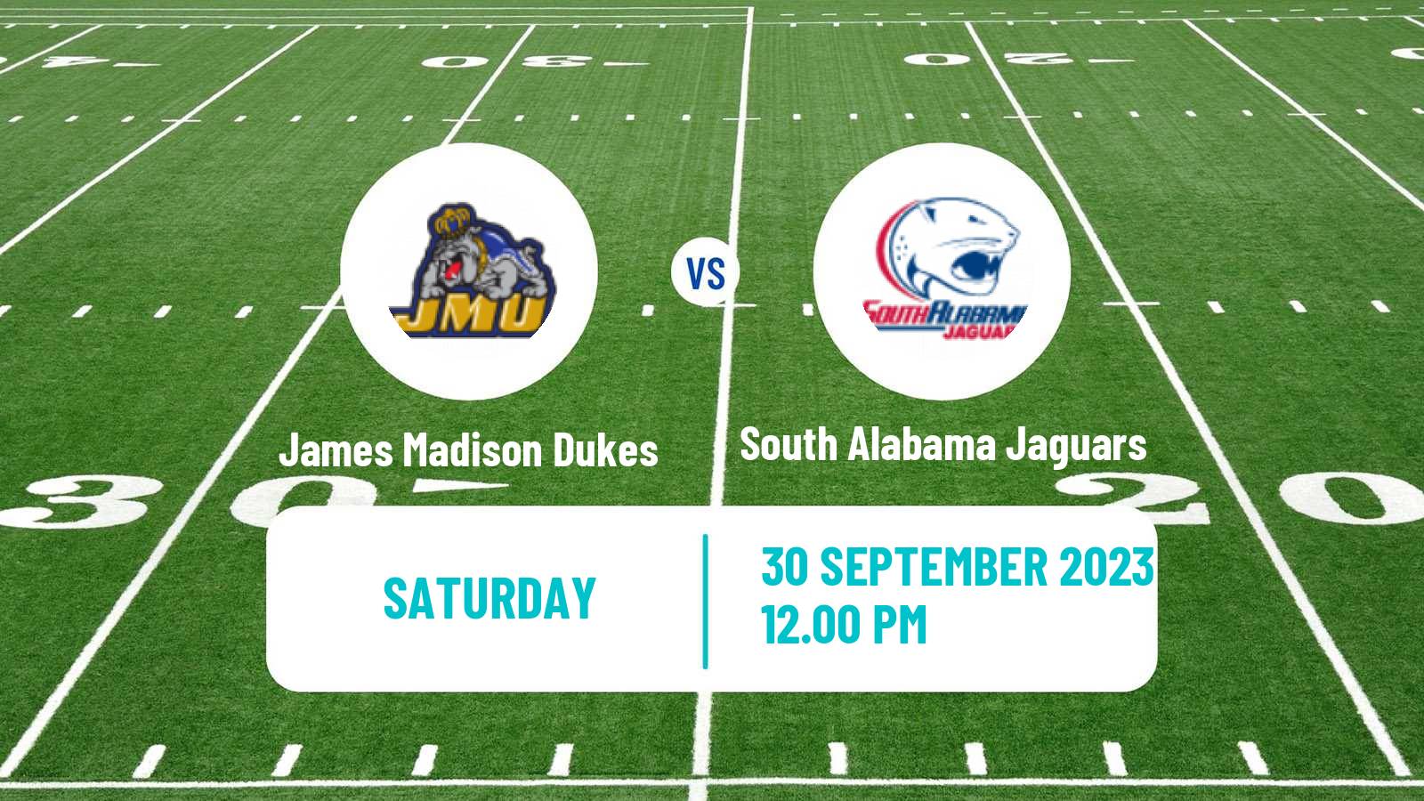 American football NCAA College Football James Madison Dukes - South Alabama Jaguars