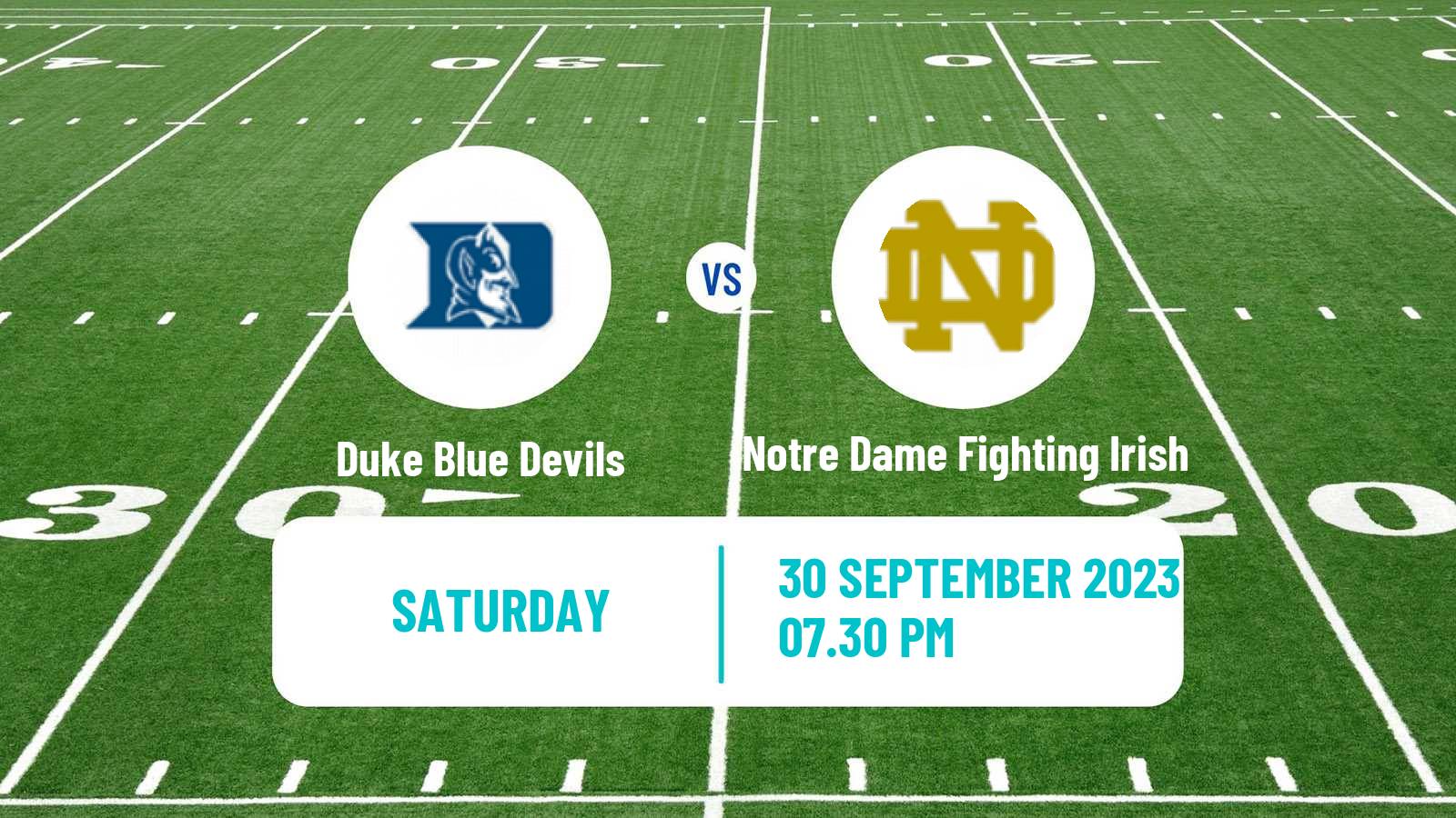 American football NCAA College Football Duke Blue Devils - Notre Dame Fighting Irish