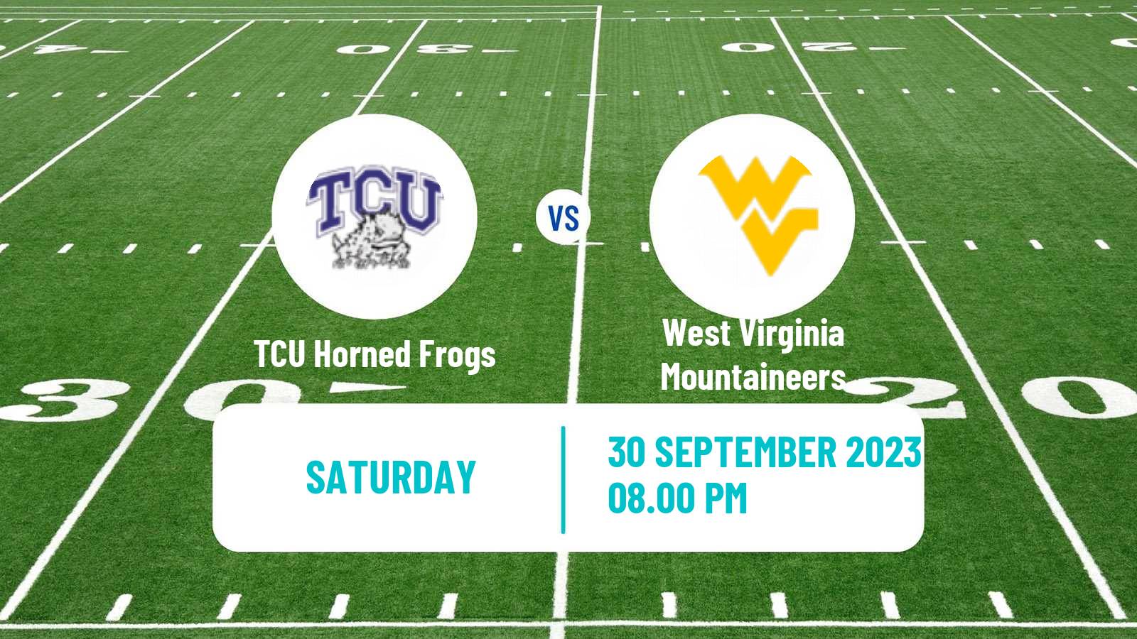 American football NCAA College Football TCU Horned Frogs - West Virginia Mountaineers