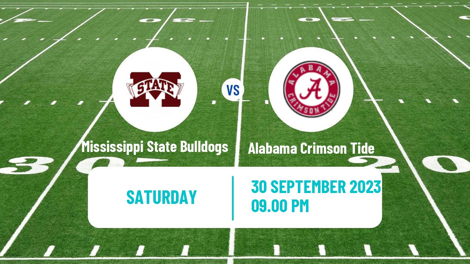 American football NCAA College Football Mississippi State Bulldogs - Alabama Crimson Tide