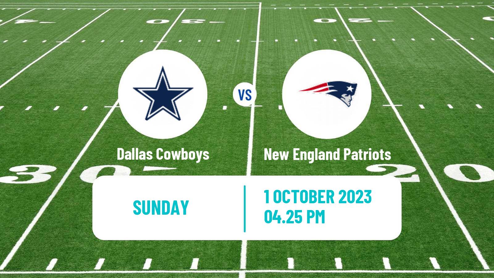 American football NFL Dallas Cowboys - New England Patriots