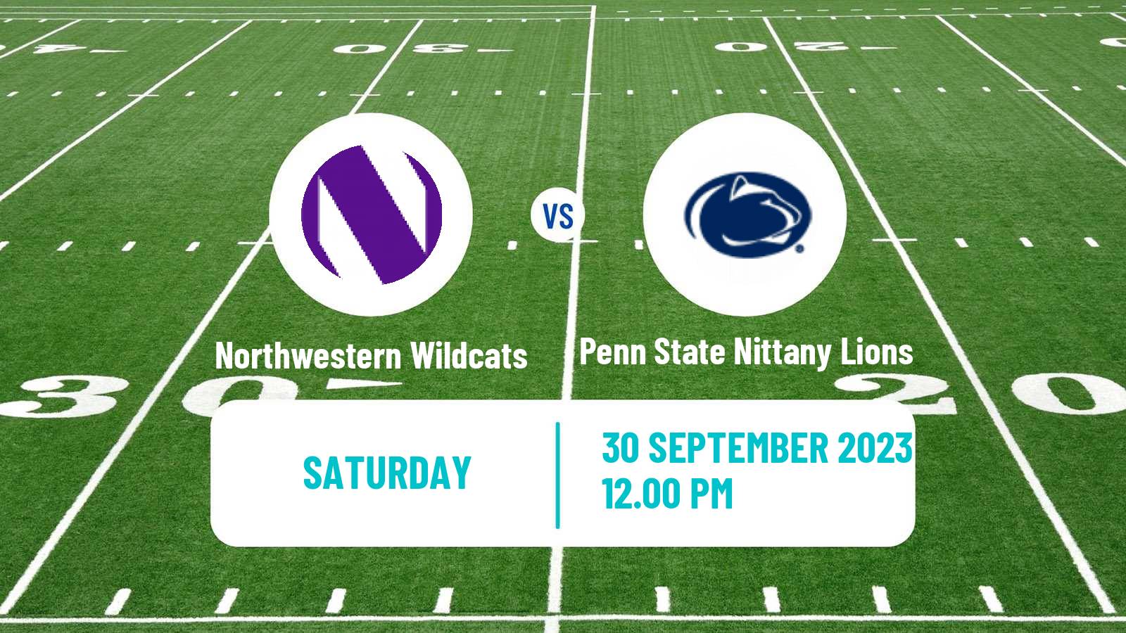 American football NCAA College Football Northwestern Wildcats - Penn State Nittany Lions