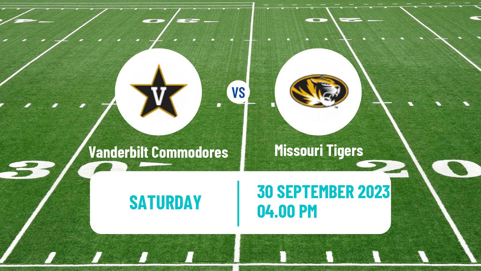 American football NCAA College Football Vanderbilt Commodores - Missouri Tigers