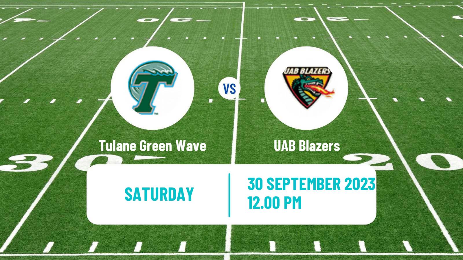 American football NCAA College Football Tulane Green Wave - UAB Blazers