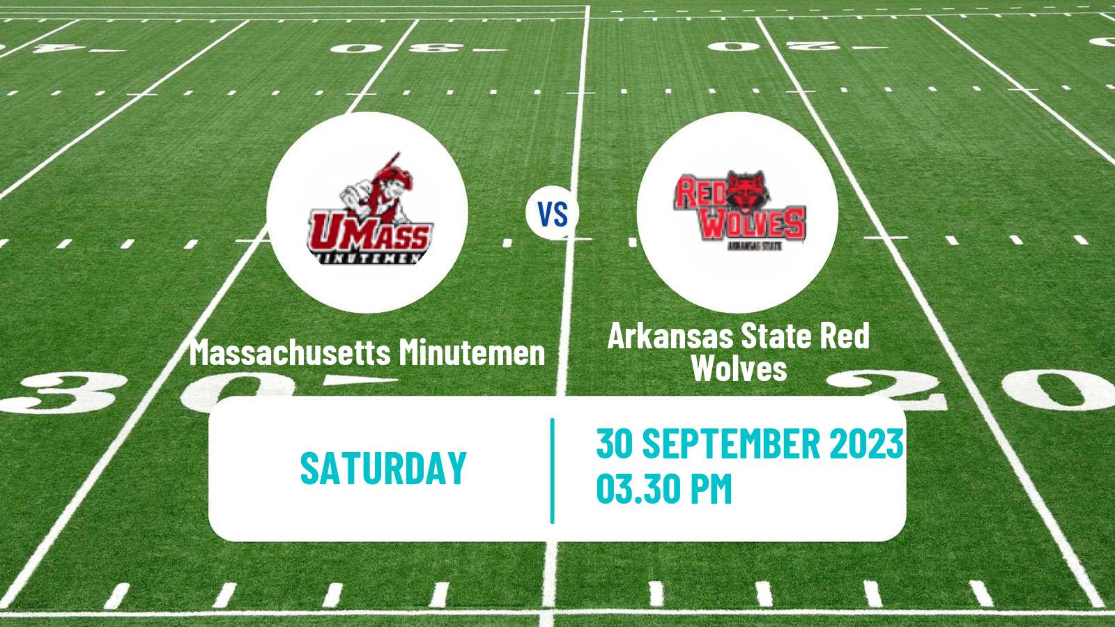 American football NCAA College Football Massachusetts Minutemen - Arkansas State Red Wolves
