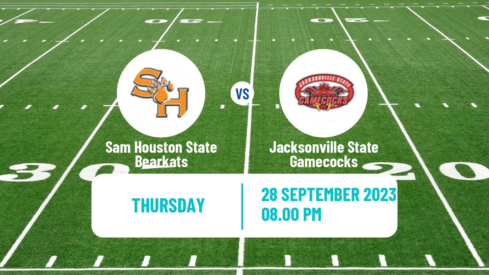 American football NCAA College Football Sam Houston State Bearkats - Jacksonville State Gamecocks