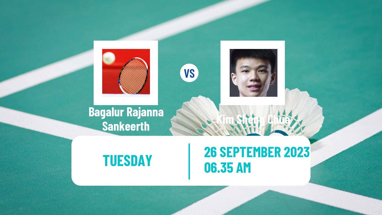 Badminton BWF World Tour Kaohsiung Masters Men Bagalur Rajanna Sankeerth - Kim Sheng Chua