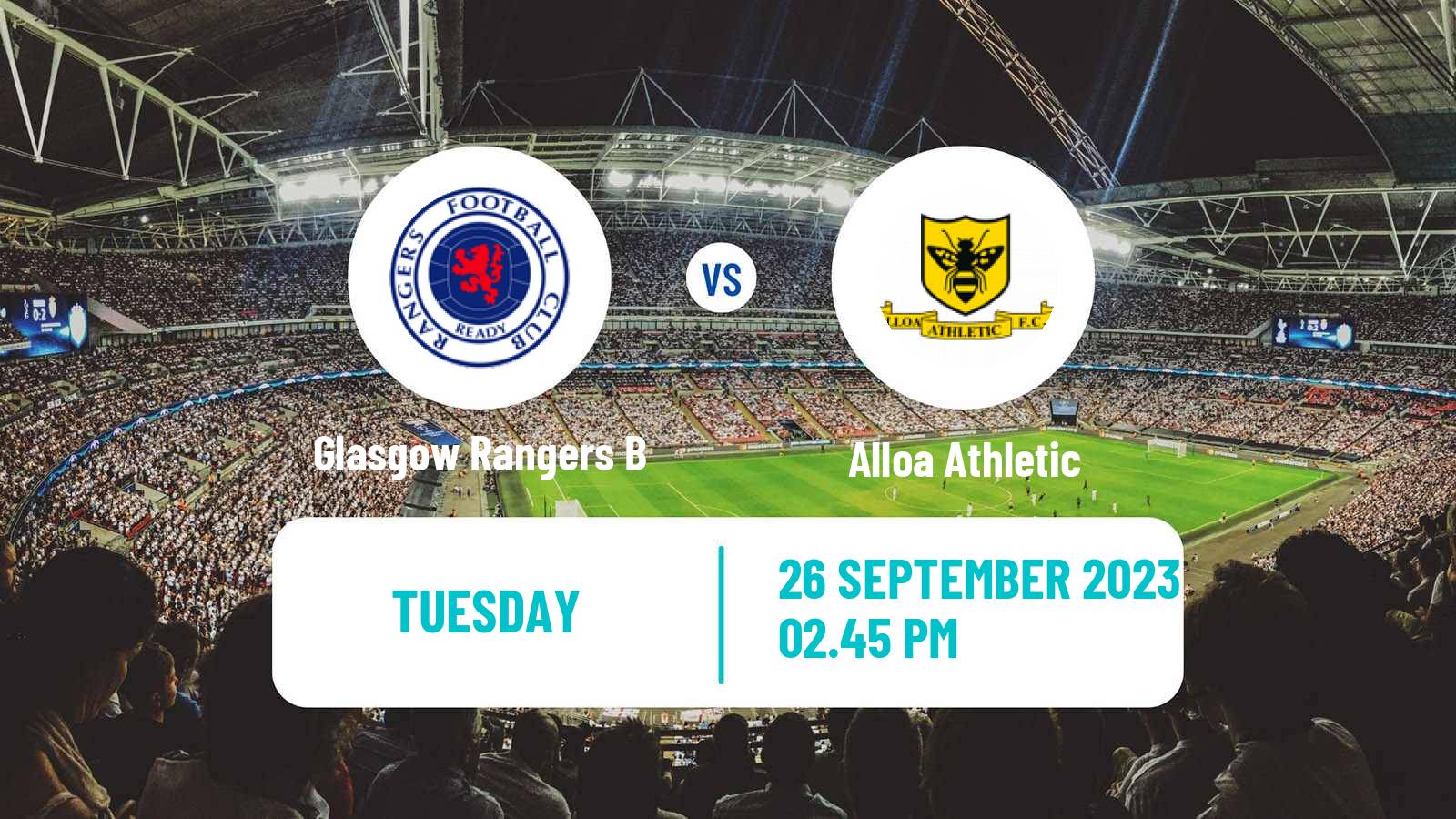 Soccer Scottish Challenge Cup Glasgow Rangers B - Alloa Athletic