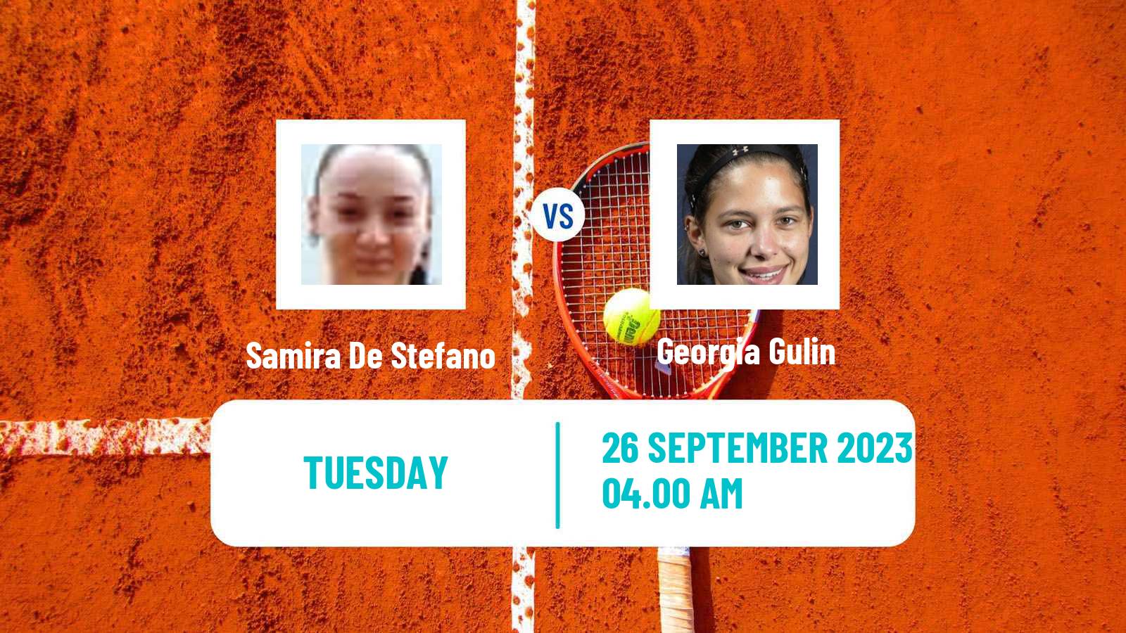 Tennis ITF W15 Monastir 34 Women Samira De Stefano - Georgia Gulin