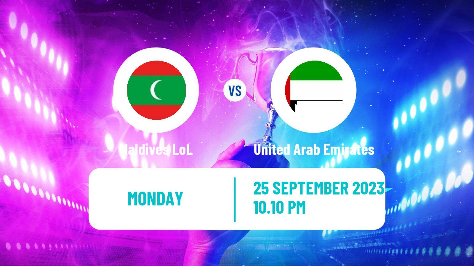 Esports League Of Legends Asian Games Maldives - United Arab Emirates