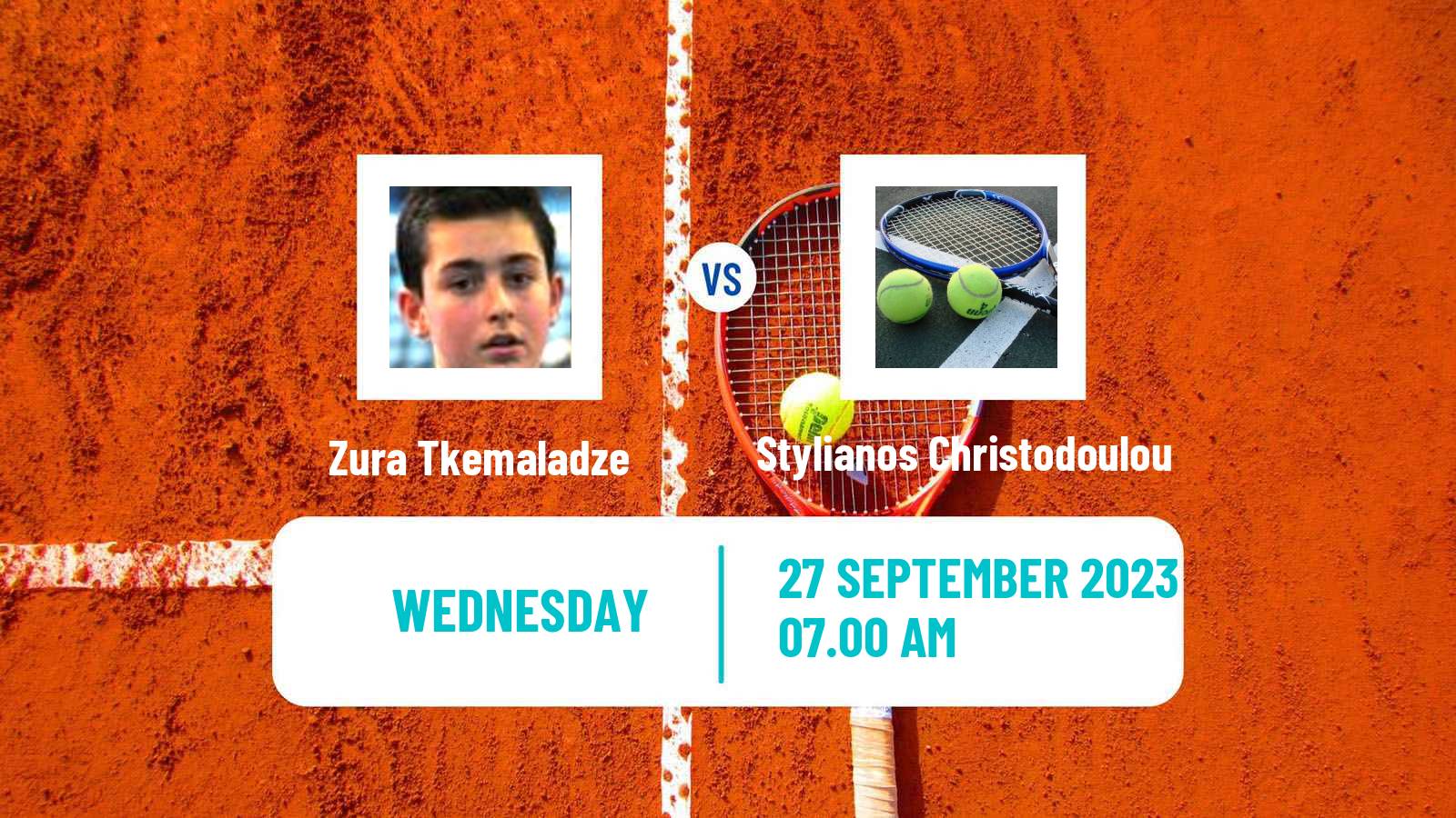 Tennis ITF M15 Sharm Elsheikh 11 Men 2023 Zura Tkemaladze - Stylianos Christodoulou