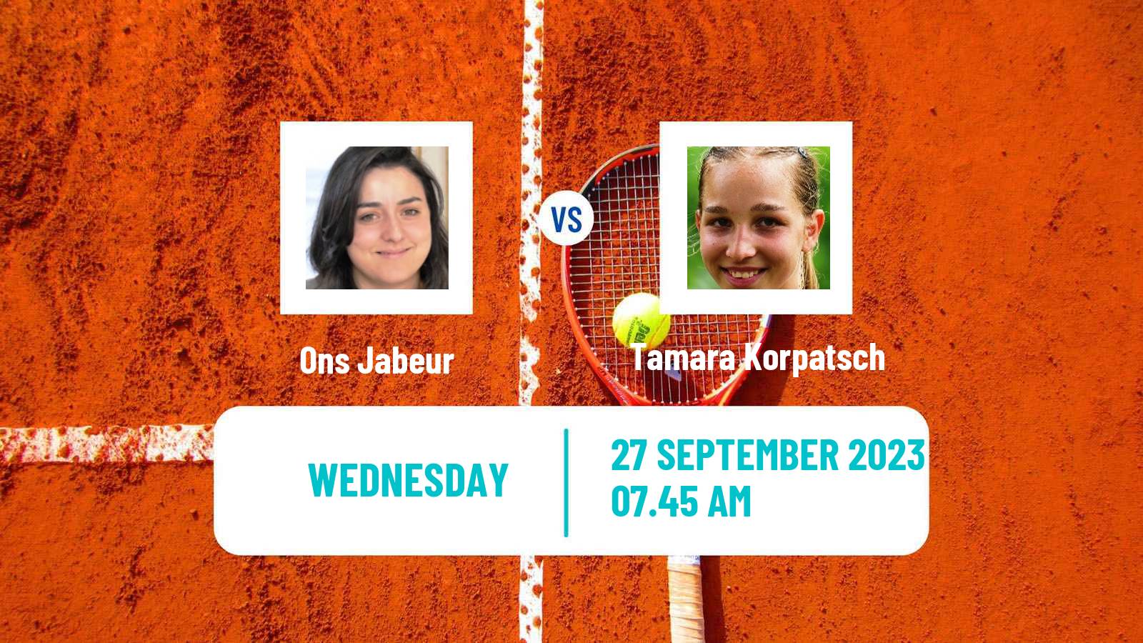 Tennis WTA Ningbo Ons Jabeur - Tamara Korpatsch