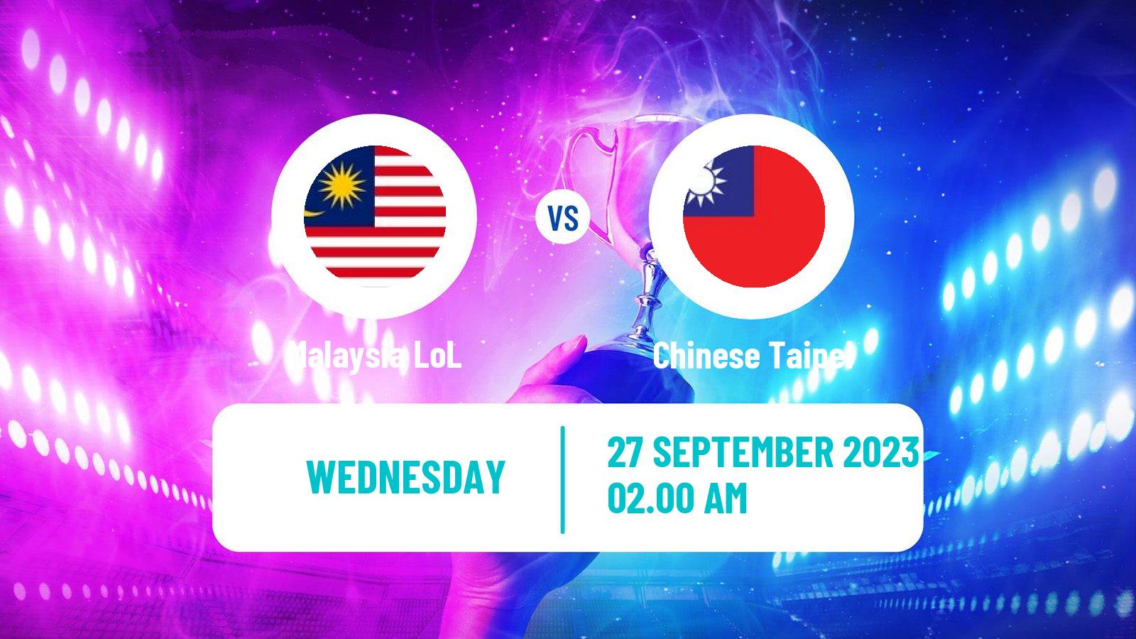 Esports League Of Legends Asian Games Malaysia - Chinese Taipei