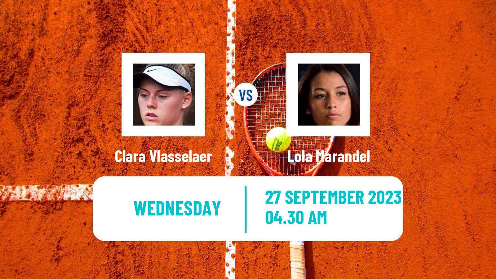 Tennis ITF W15 Monastir 34 Women Clara Vlasselaer - Lola Marandel