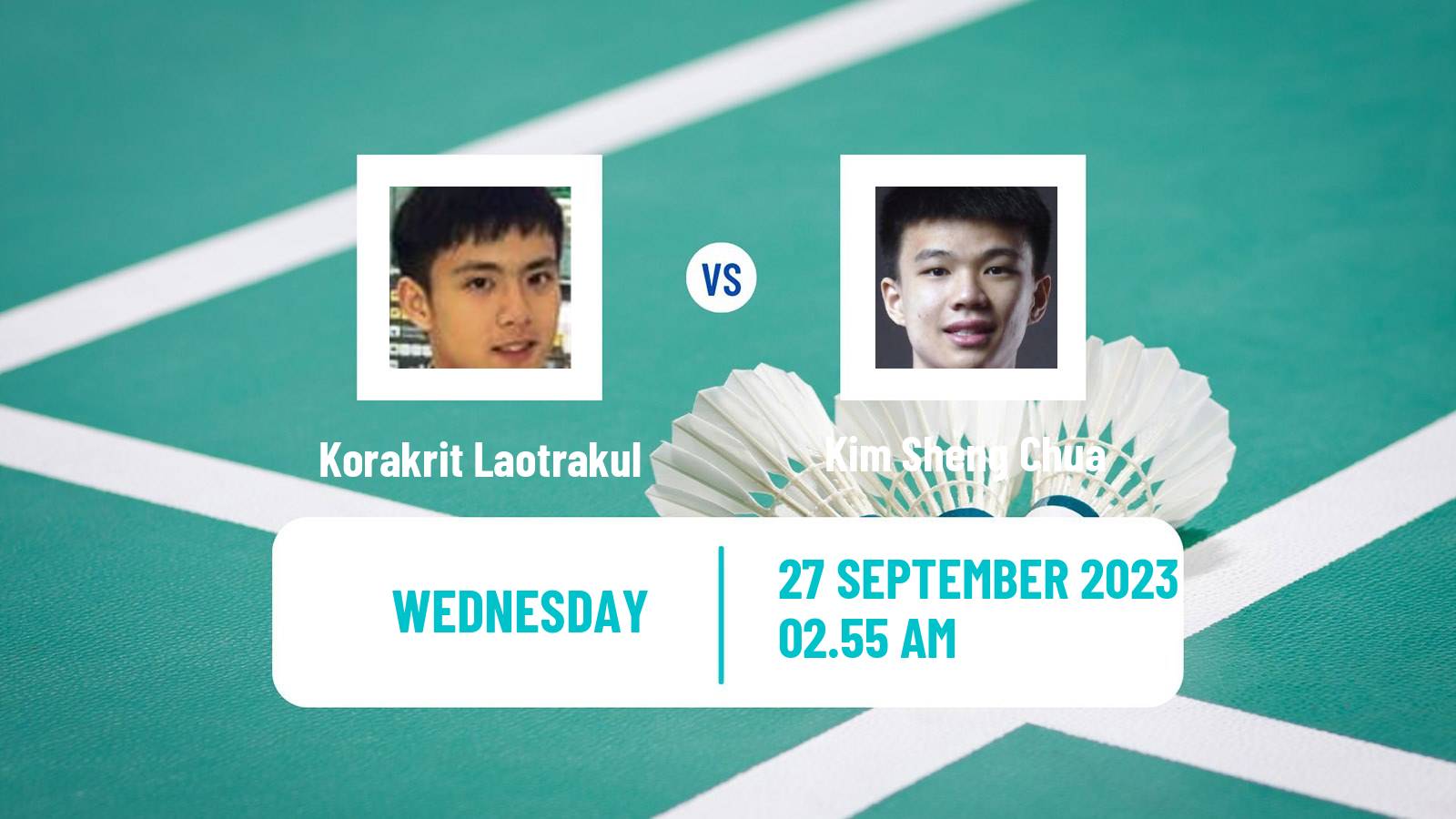 Badminton BWF World Tour Kaohsiung Masters Men Korakrit Laotrakul - Kim Sheng Chua
