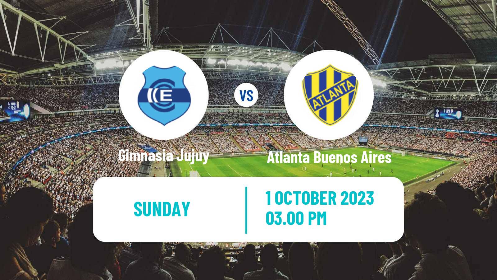 Soccer Argentinian Primera Nacional Gimnasia Jujuy - Atlanta Buenos Aires