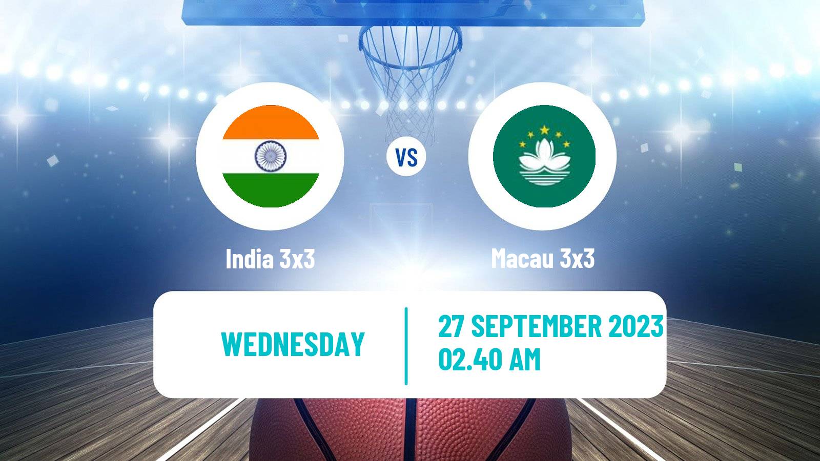 Basketball Asian Games Basketball 3x3 India 3x3 - Macau 3x3