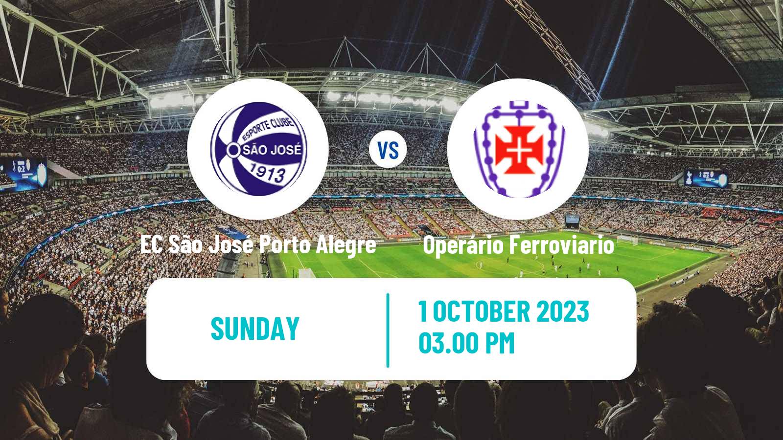 Soccer Brazilian Serie C EC São José Porto Alegre - Operário Ferroviario