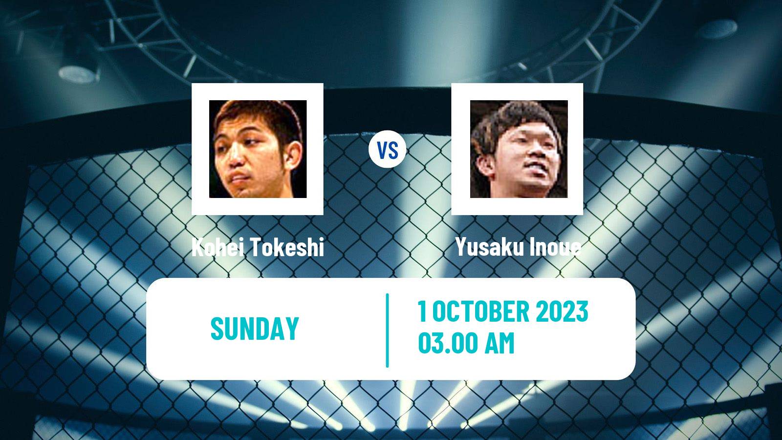 MMA Lightweight Rizin Men Kohei Tokeshi - Yusaku Inoue