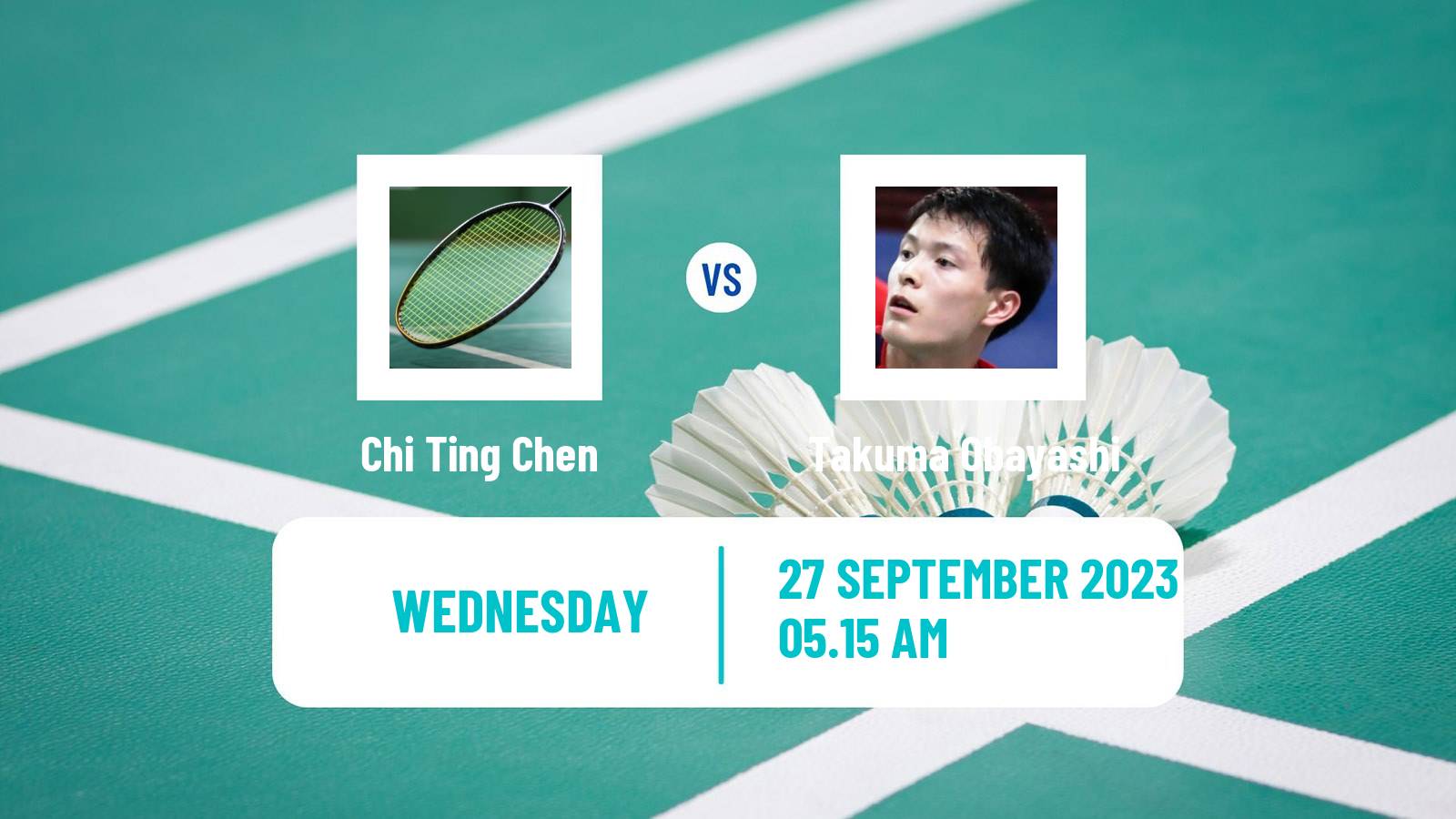 Badminton BWF World Tour Kaohsiung Masters Men Chi Ting Chen - Takuma Obayashi