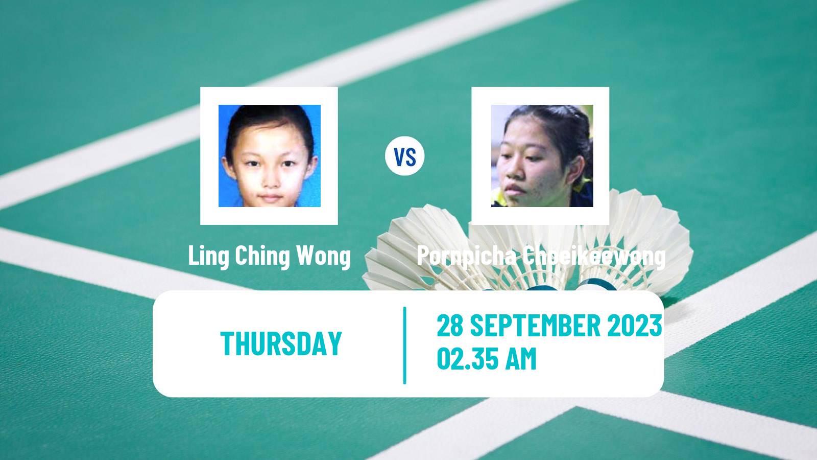 Badminton BWF World Tour Kaohsiung Masters Women Ling Ching Wong - Pornpicha Choeikeewong