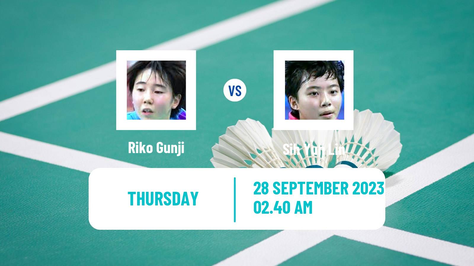 Badminton BWF World Tour Kaohsiung Masters Women Riko Gunji - Sih Yun Lin
