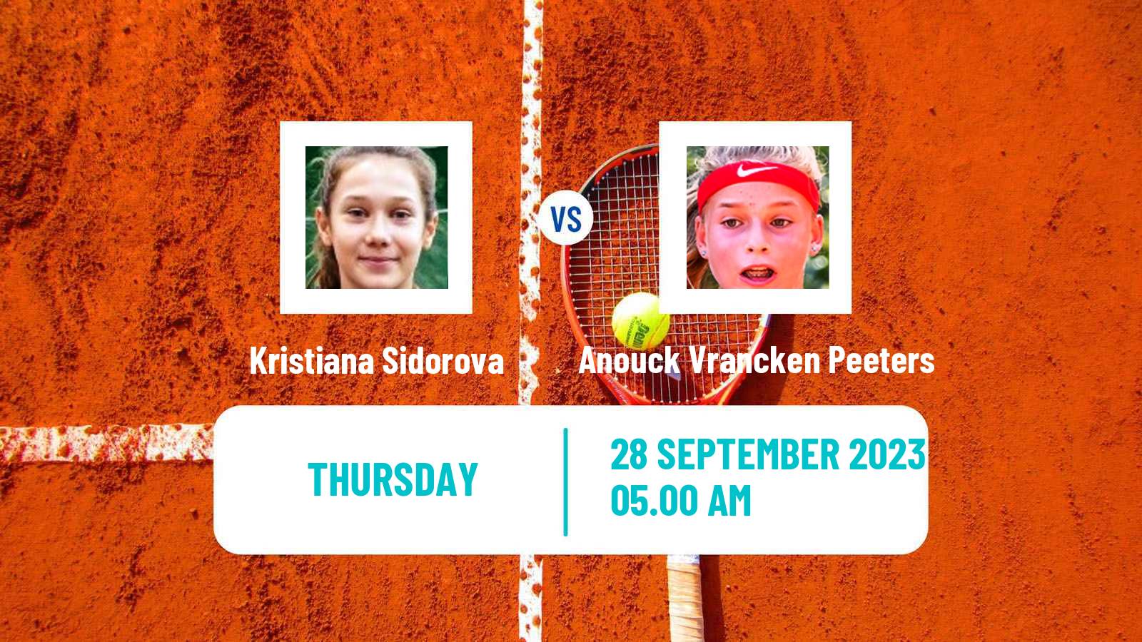 Tennis ITF W15 Sharm Elsheikh 12 Women Kristiana Sidorova - Anouck Vrancken Peeters