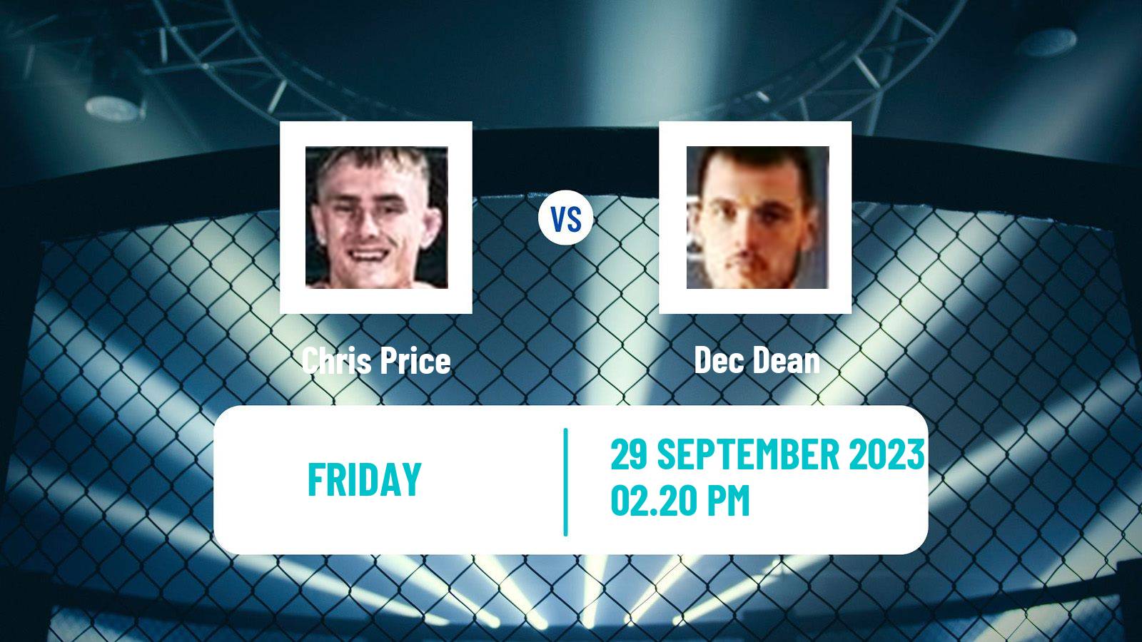 MMA Lightweight Cage Warriors Men Chris Price - Dec Dean