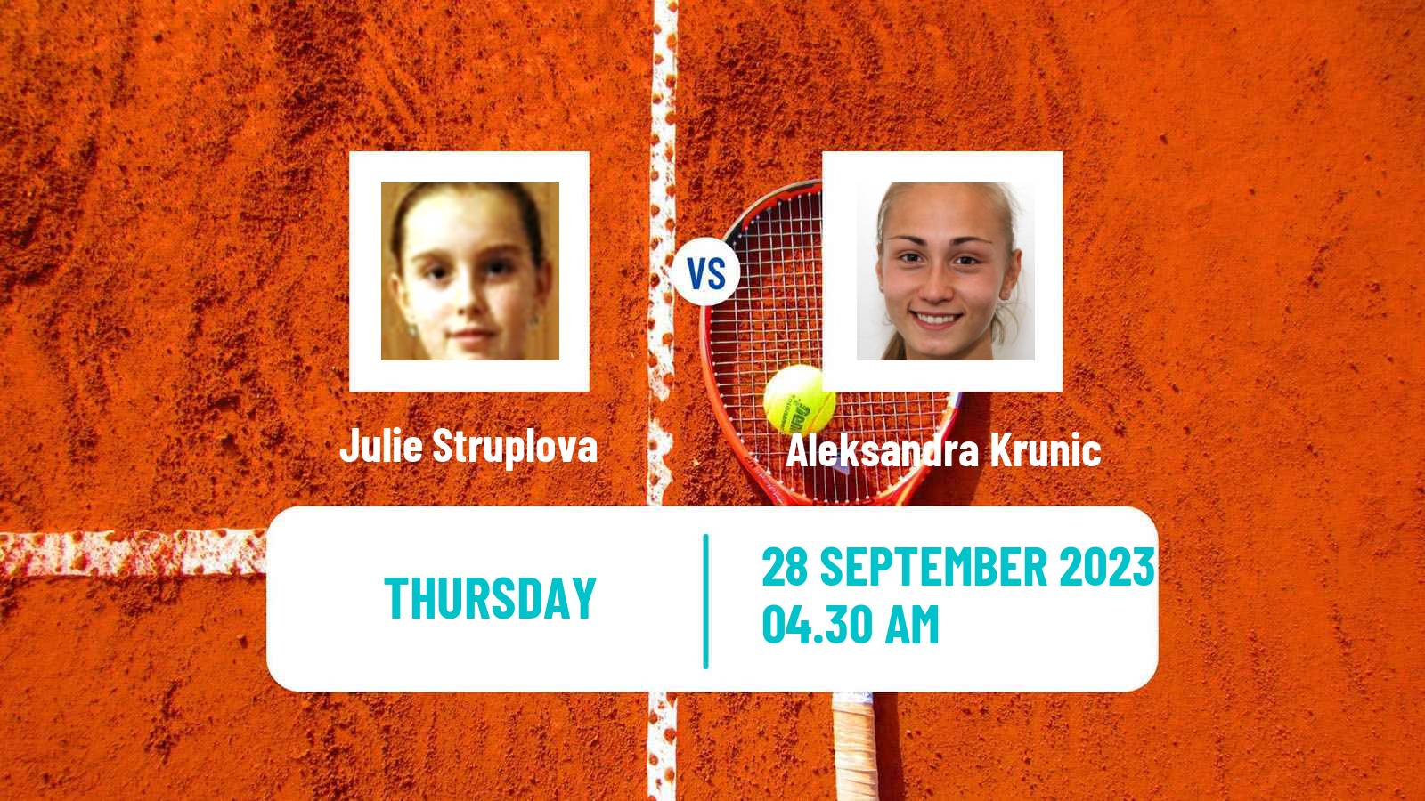 Tennis ITF W40 Kursumlijska Banja Women Julie Struplova - Aleksandra Krunic