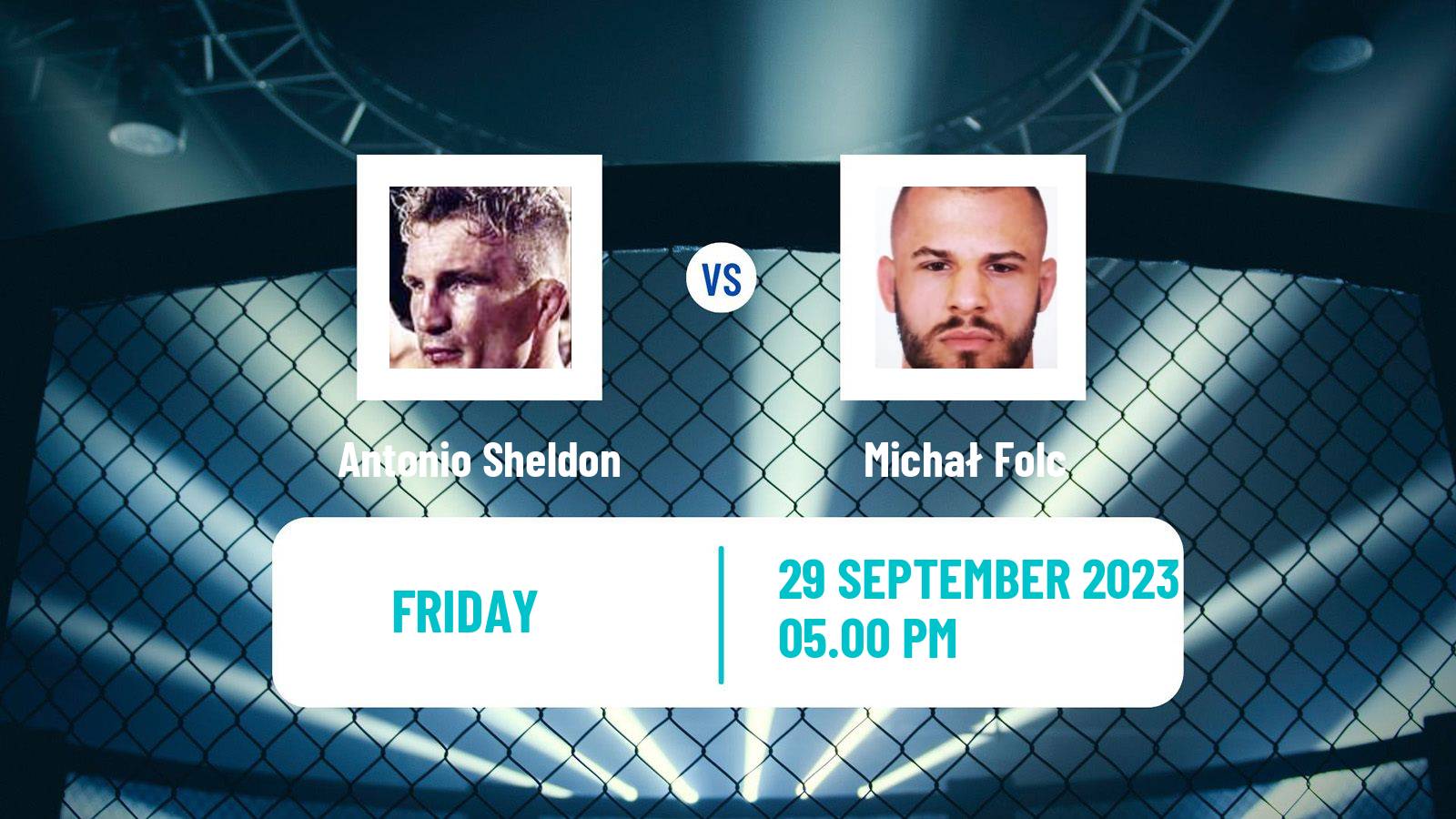 MMA Featherweight Cage Warriors Men Antonio Sheldon - Michał Folc