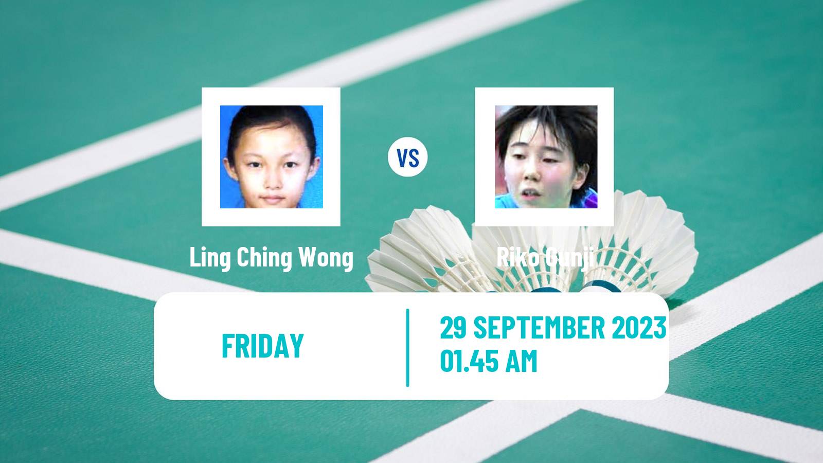 Badminton BWF World Tour Kaohsiung Masters Women Ling Ching Wong - Riko Gunji