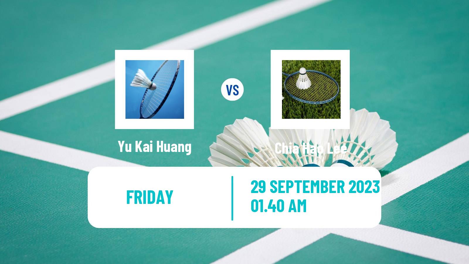 Badminton BWF World Tour Kaohsiung Masters Men Yu Kai Huang - Chia Hao Lee