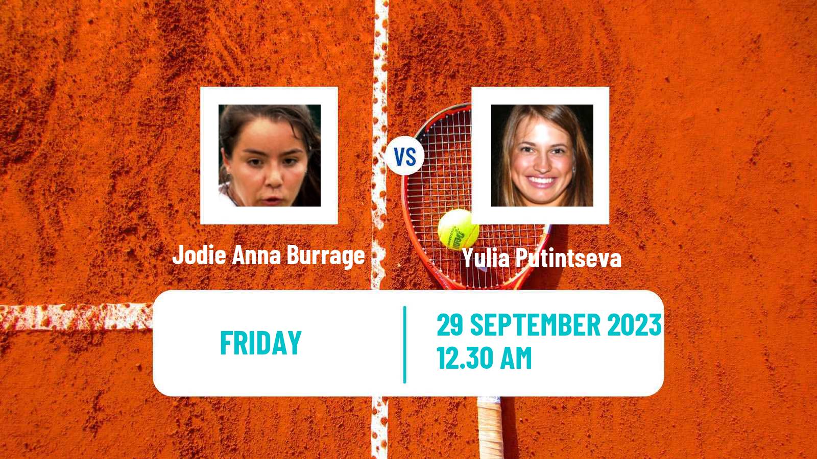 Tennis WTA Beijing Jodie Anna Burrage - Yulia Putintseva