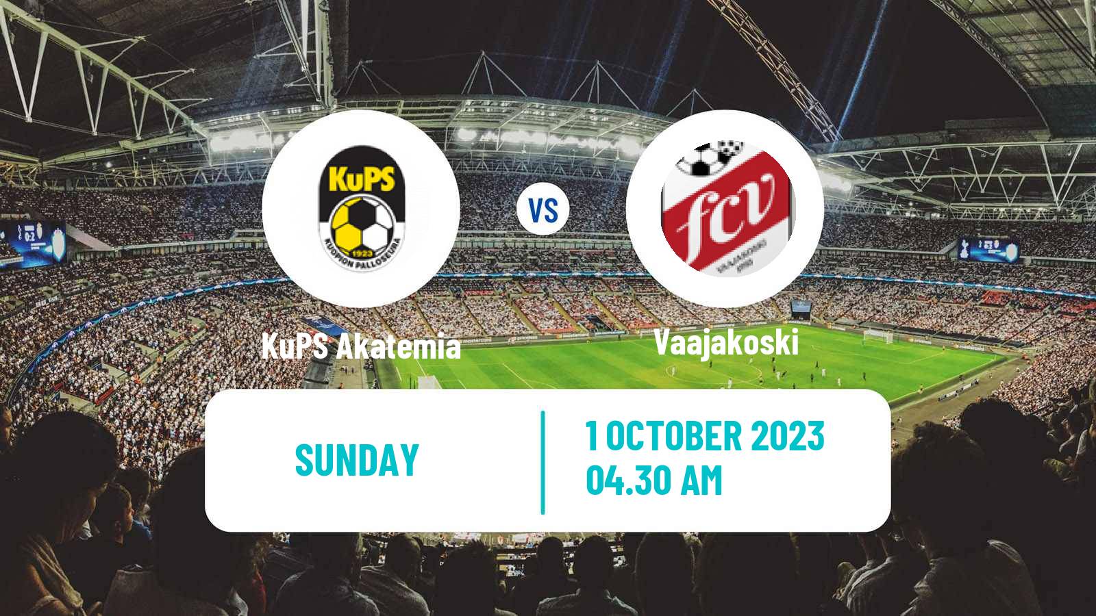 Soccer Finnish Kakkonen Group C KuPS Akatemia - Vaajakoski
