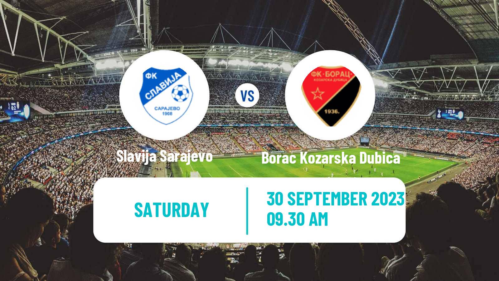 Soccer Bosnian Prva Liga RS Slavija Sarajevo - Borac Kozarska Dubica