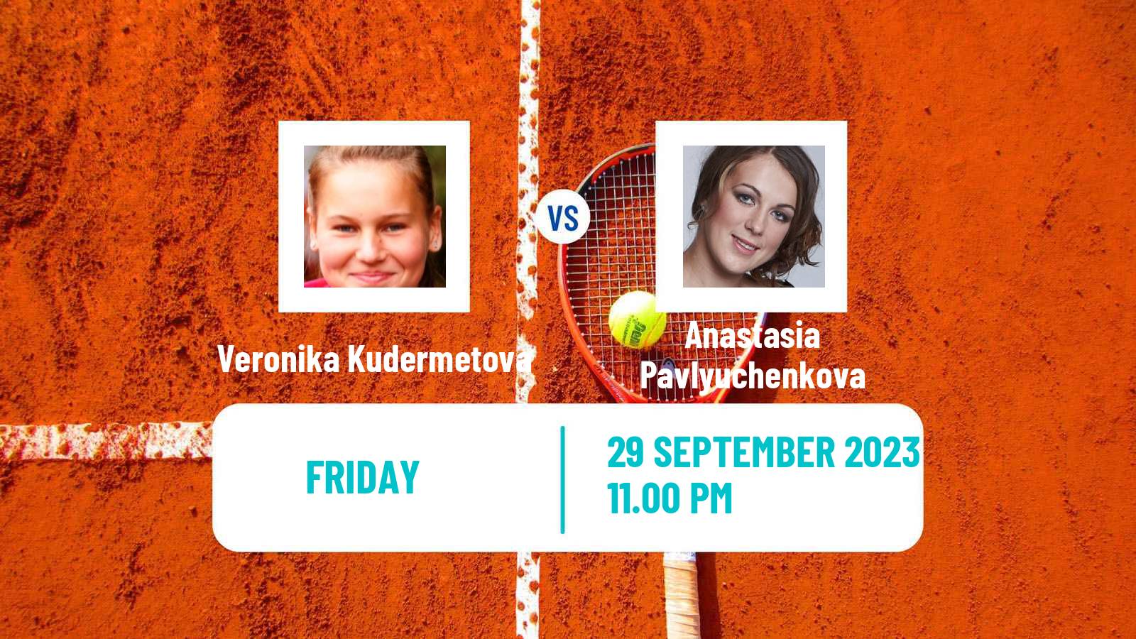 Tennis WTA Tokyo Veronika Kudermetova - Anastasia Pavlyuchenkova