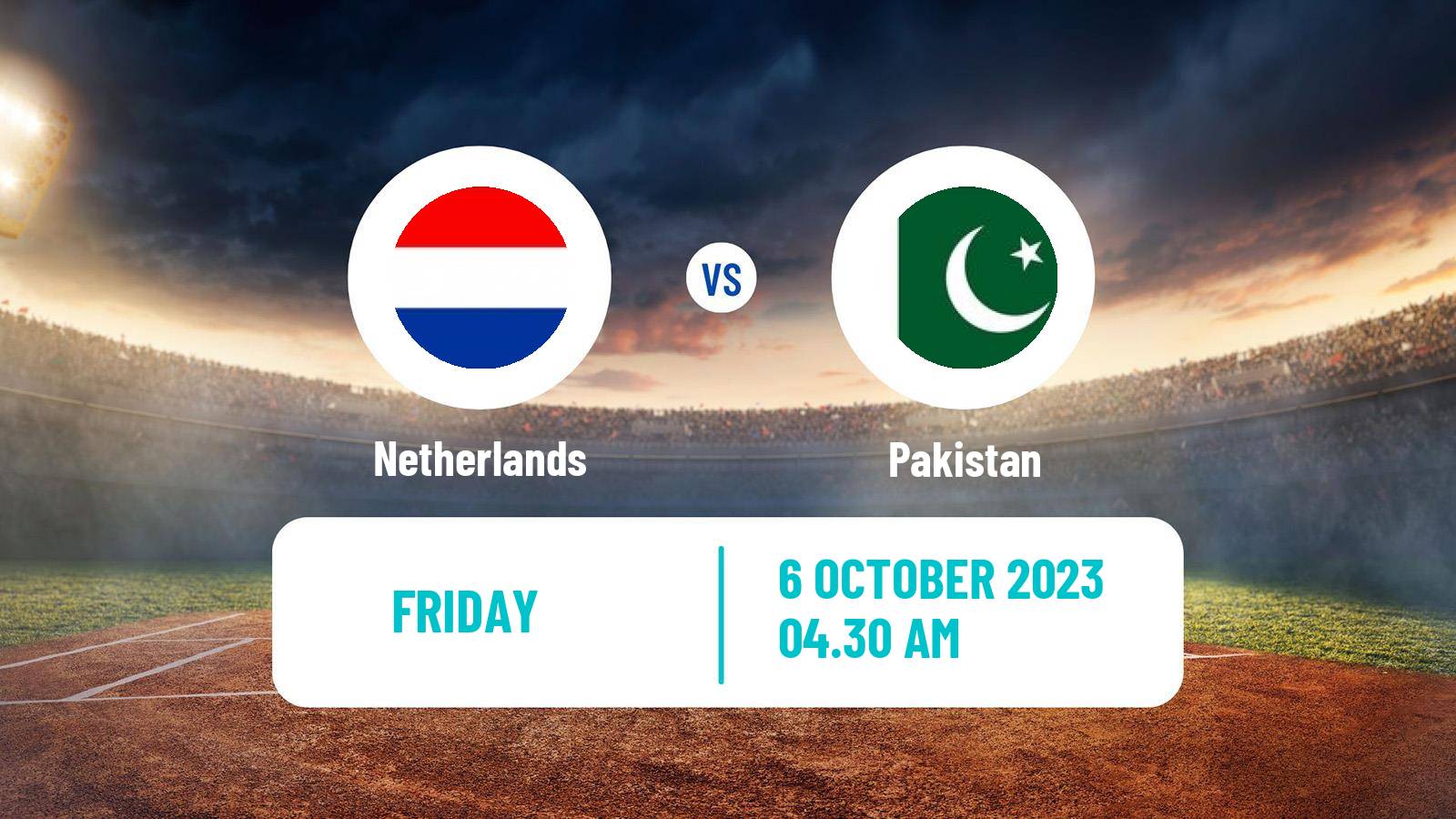 Cricket ICC World Cup Netherlands - Pakistan