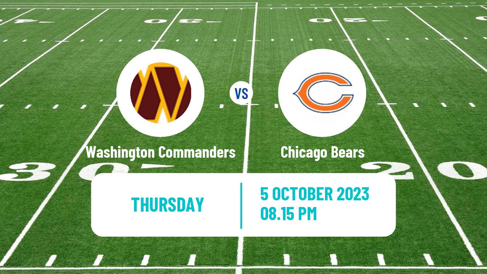 American football NFL Washington Commanders - Chicago Bears